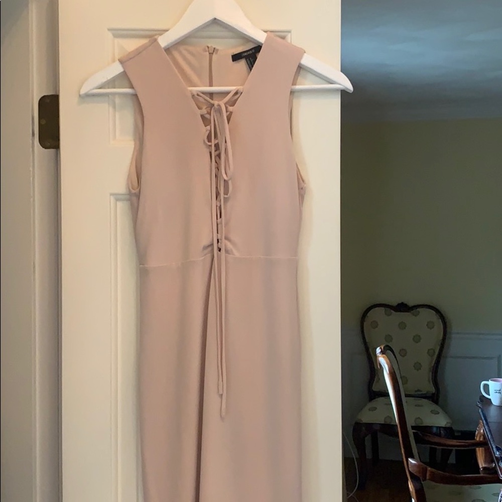 Lace up midi dress